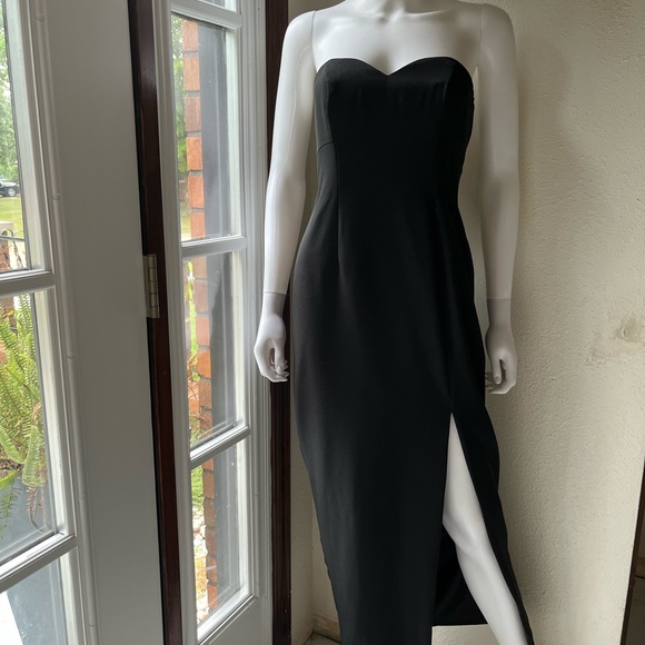 Vintage Alex Evenings sweetheart strapless dress with slit - Picture 2 of 14